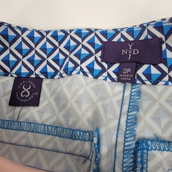 NEW NYDJ Not Your Daughters Jeans 2P Blue Apex Tiles Stretch Crop Pant Women NWT - Picture 5 of 12